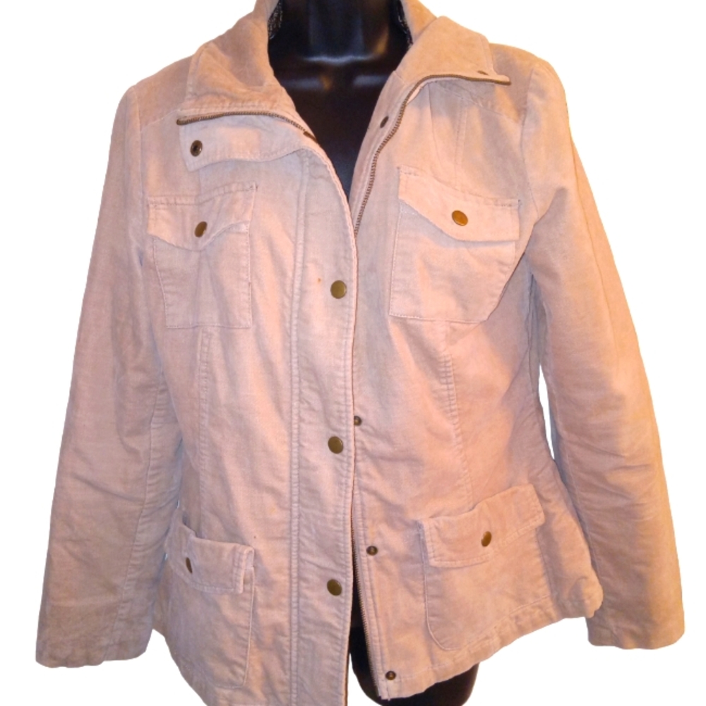 SONOMA Khaki Button Up Collared Thick Jacket